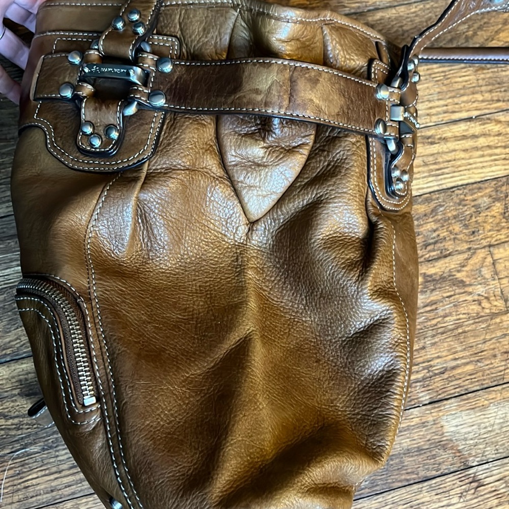 B. MAKOWSY satchel bag studded brown leather - Picture 10 of 16